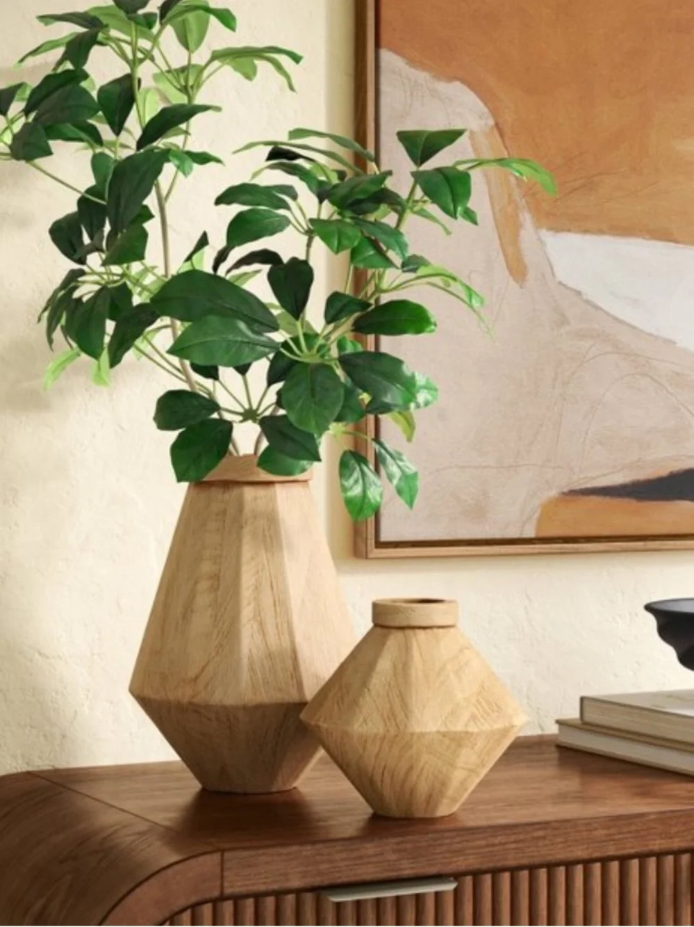THRESHOLD NWT Short Bleached Wood Vase